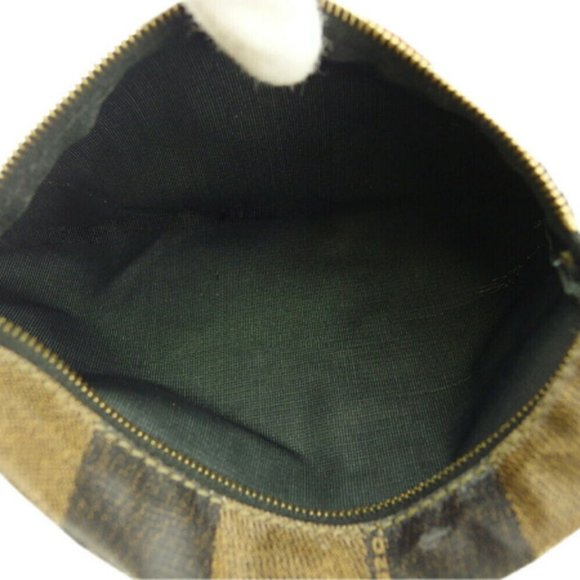 Authentic FENDI tote bag block check beige PVC �~ leather used Auth - Picture 7 of 9